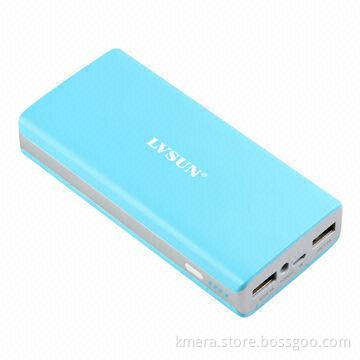 External Battery 10,000mAh High Capacity/Dual USB Output/LED Flashlight/External Battery Current 2.4